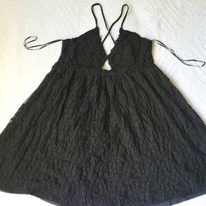 Free People Black Lace Sleeveless Dress